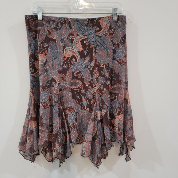 Y2K Evie Womens Knee Length Skirt Size 12 Paisley Jellyfish Fairy Goblincore - Picture 3 of 8